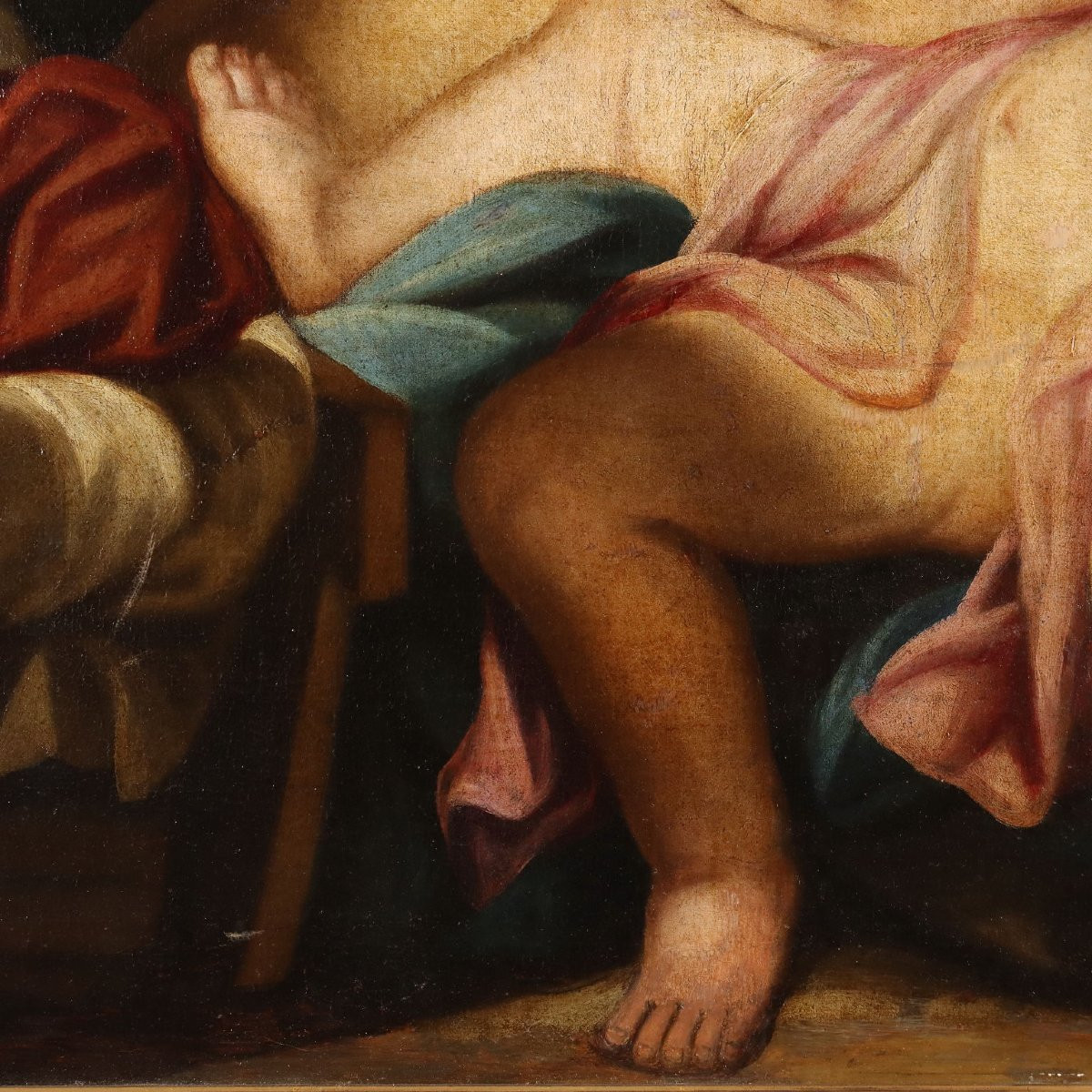 Tableau Ancien 'Allégorie de la Charité' Disciple de Carlo Cignani '600-photo-4