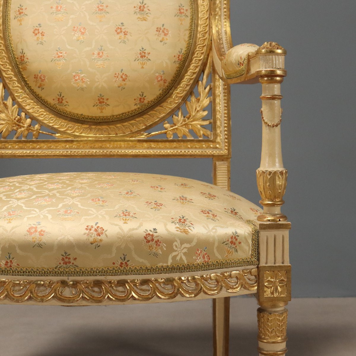 Pair Of Neoclassical Armchairs, Late 19th Century Italy-photo-2