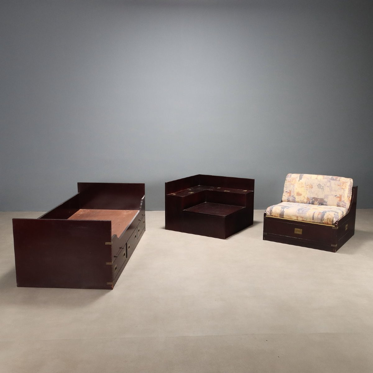 English Nautical-style Single Bed, Italy, 20th Century-photo-3