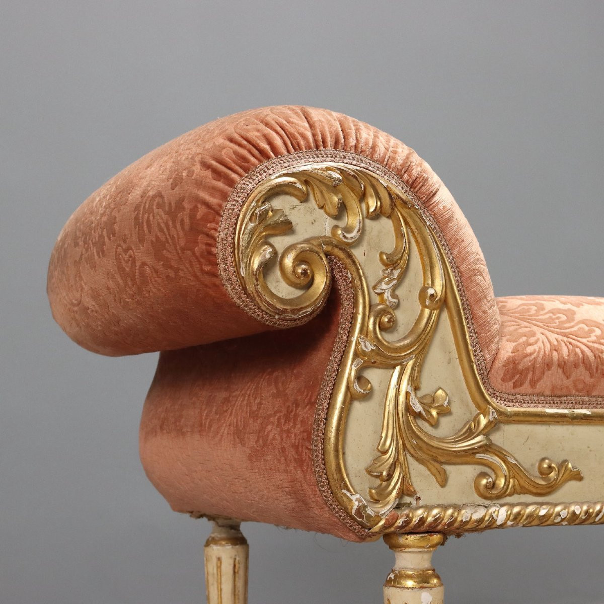 Neoclassical-style Lacquered And Gilded Dormeuse, Italy, Late 19th Century-photo-3