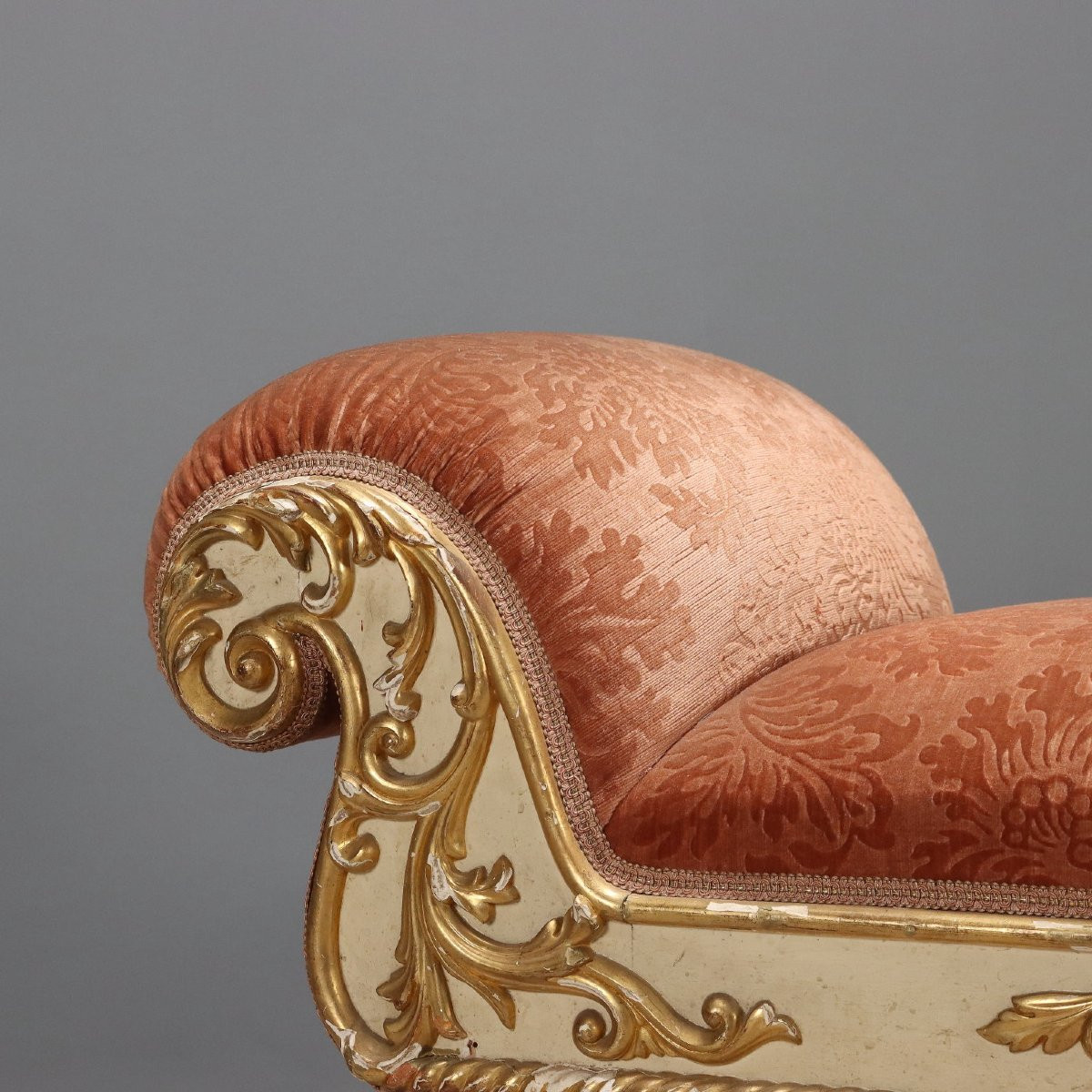 Neoclassical-style Lacquered And Gilded Dormeuse, Italy, Late 19th Century-photo-4