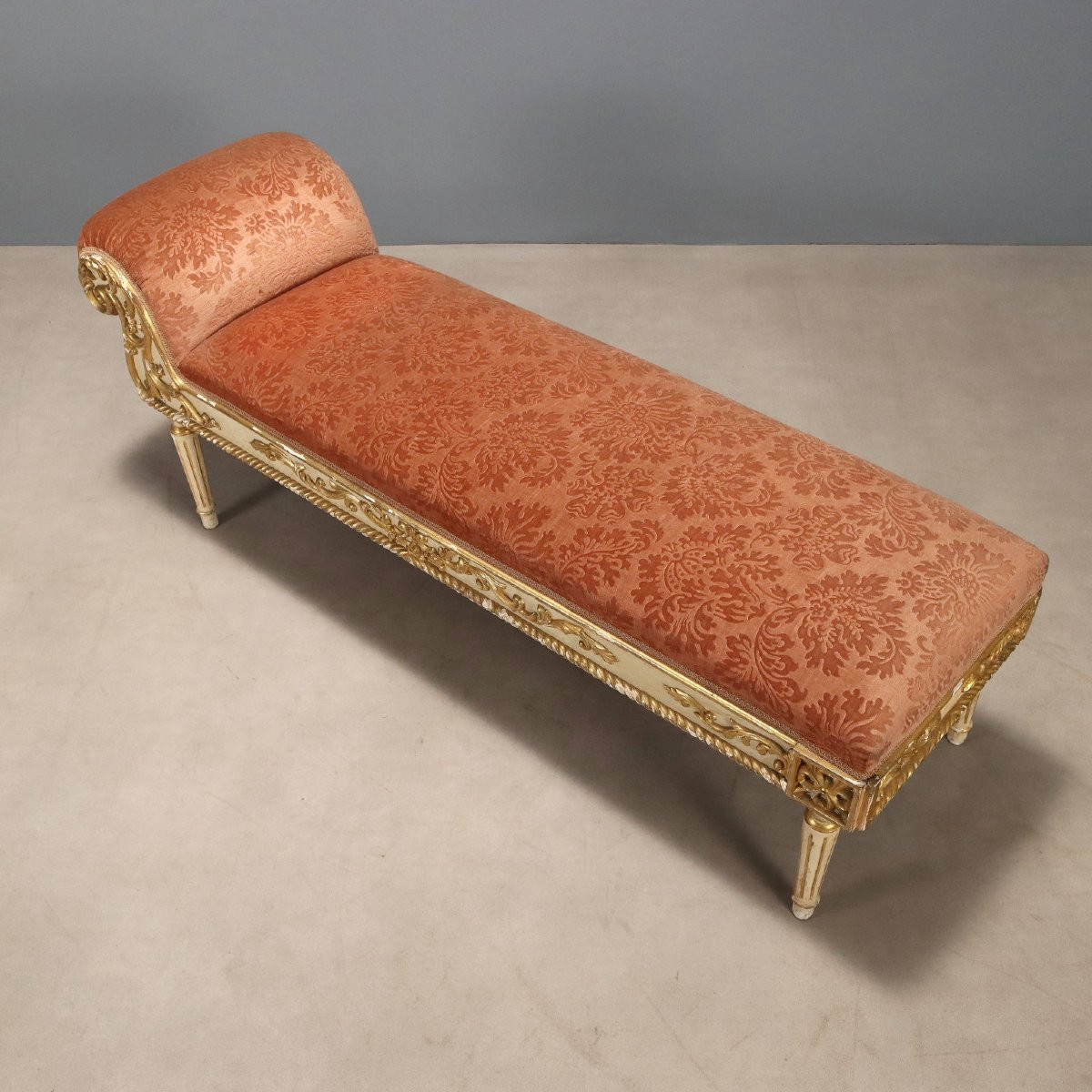 Neoclassical-style Lacquered And Gilded Dormeuse, Italy, Late 19th Century-photo-3