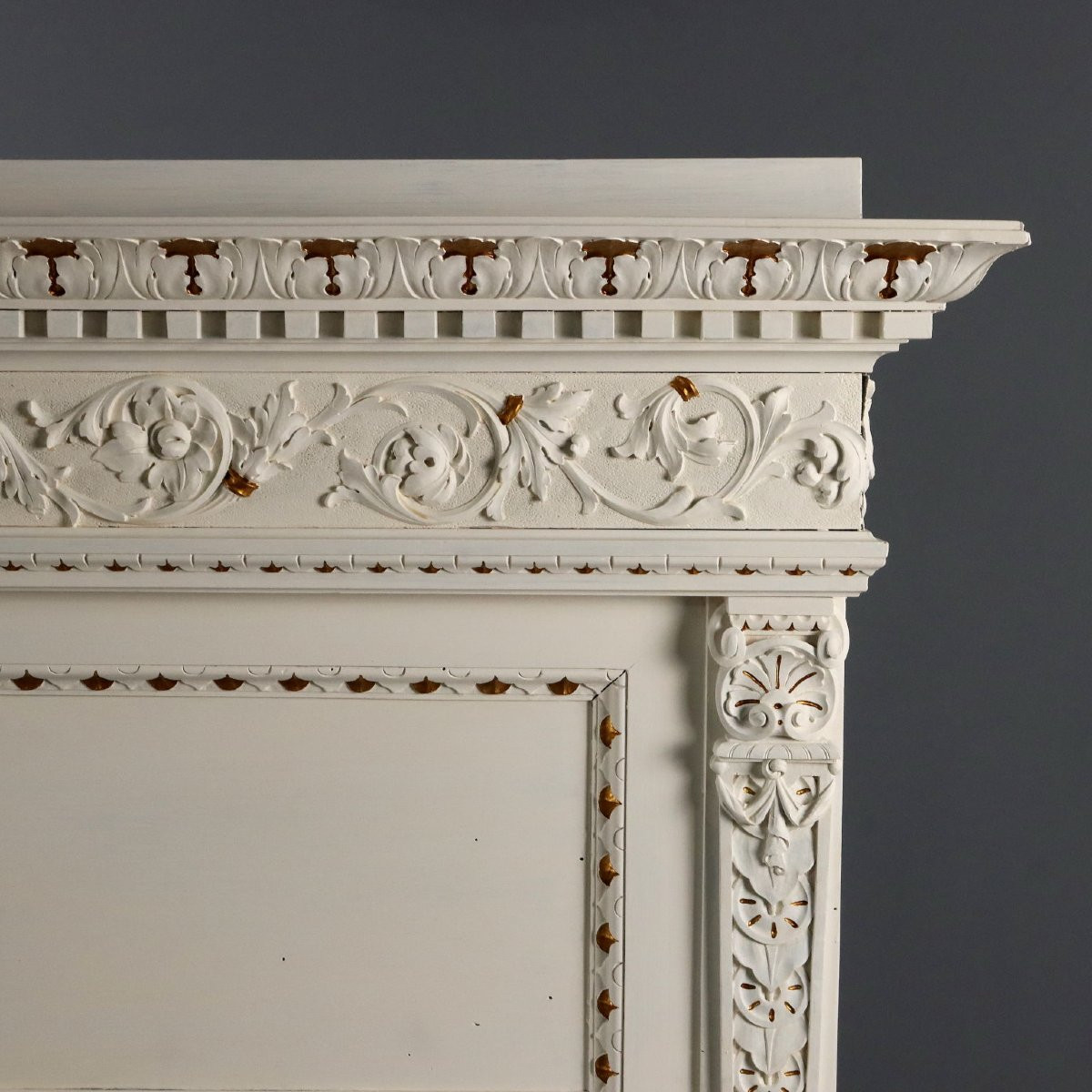 Lit Ancien Style Néo-Renaissance Peuplier Gravé Italie XXe Siècle-photo-4