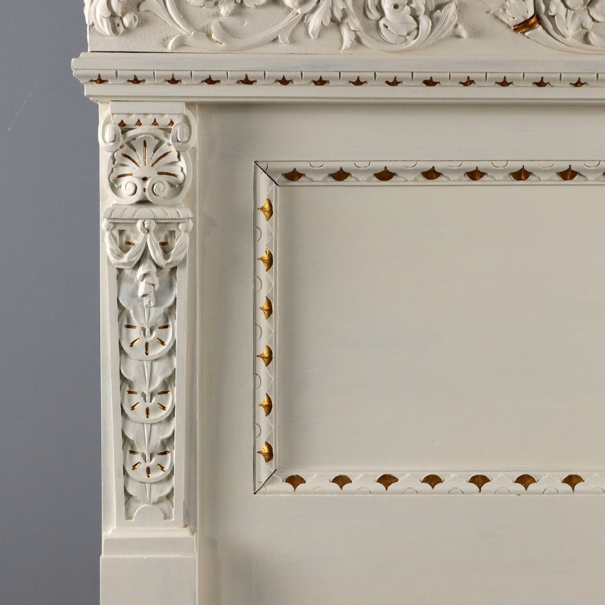 Lit Ancien Style Néo-Renaissance Peuplier Gravé Italie XXe Siècle-photo-1