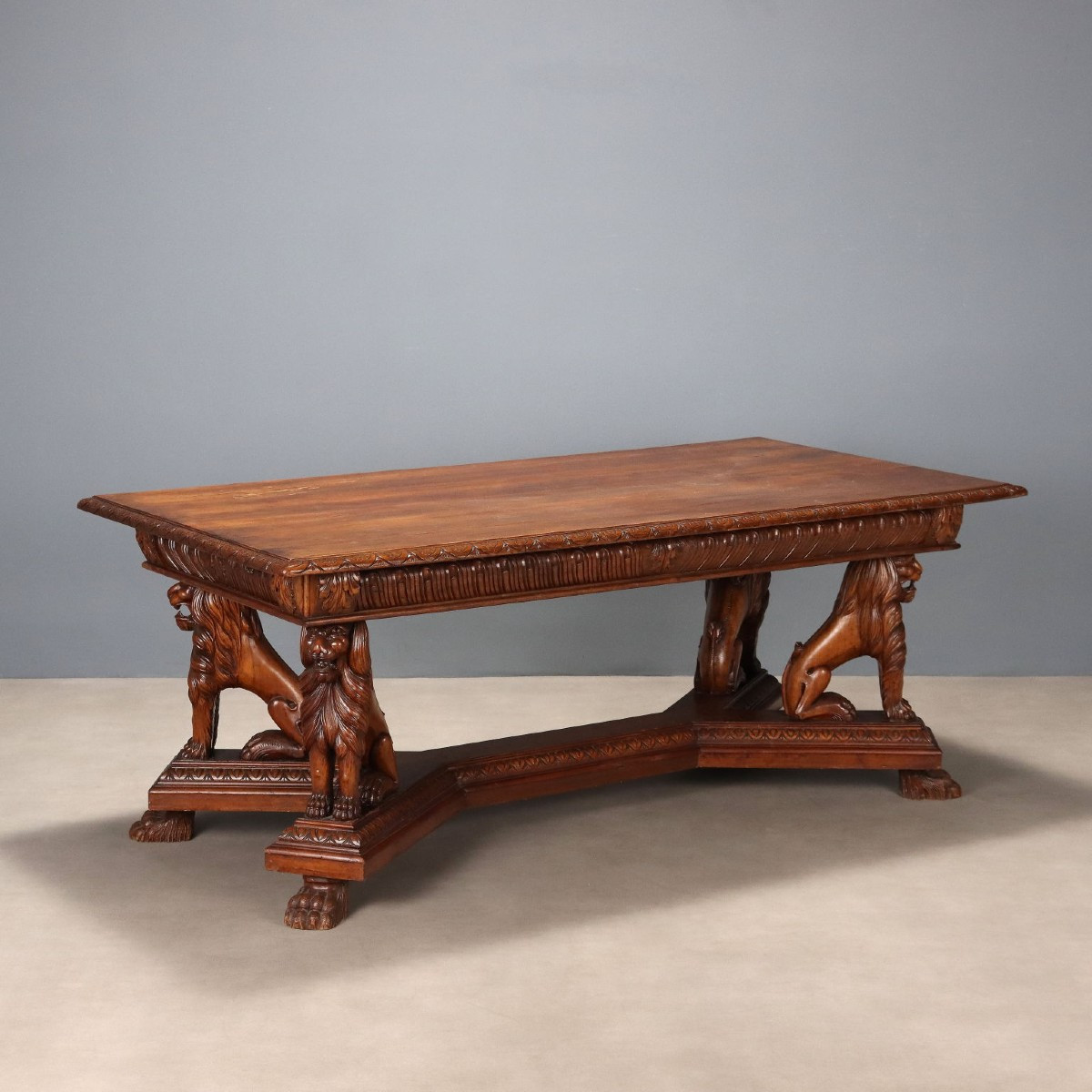 Late 19th-century Italian Walnut Neo-renaissance Table