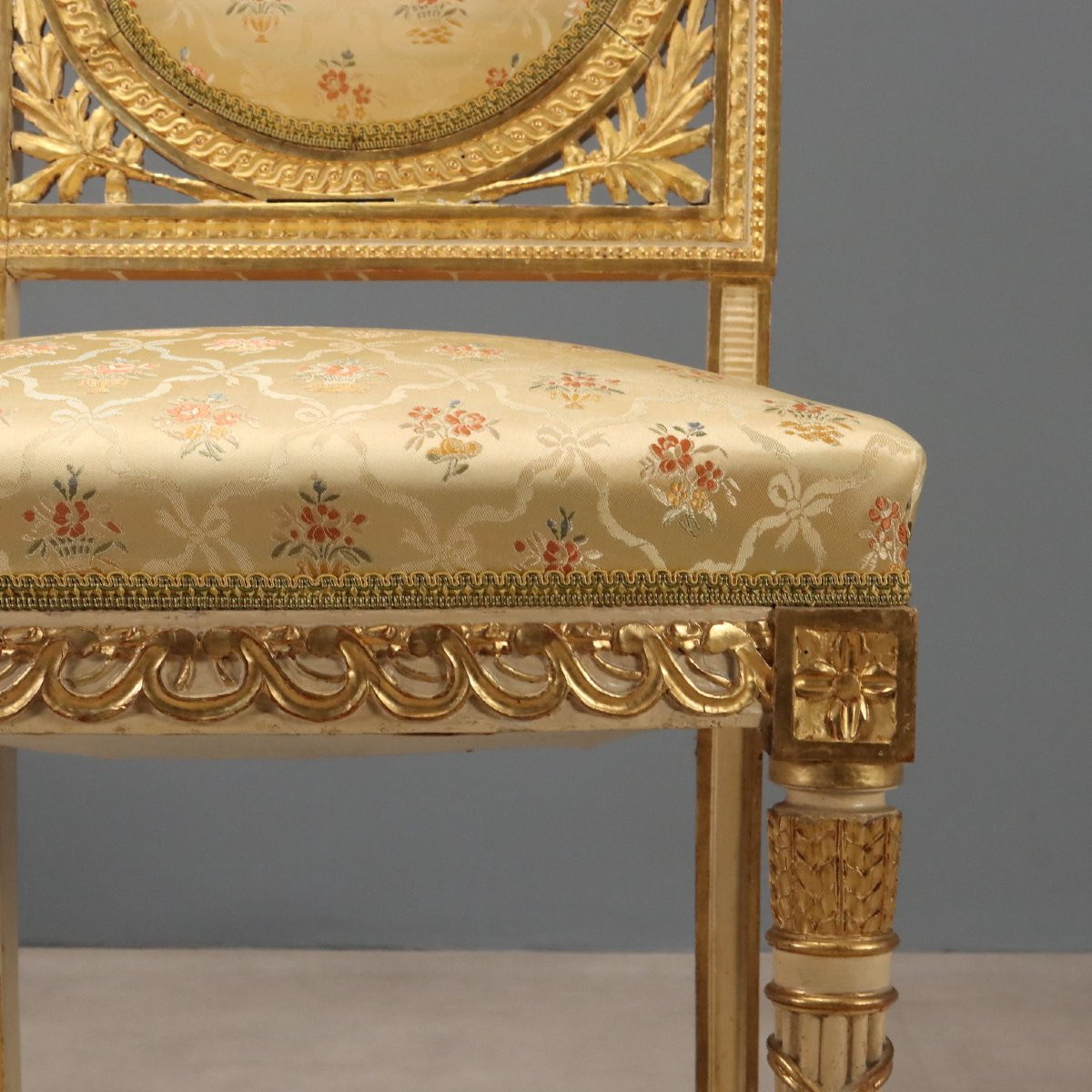 Set Of Four Neoclassical Chairs, Late 19th Century Italy-photo-3