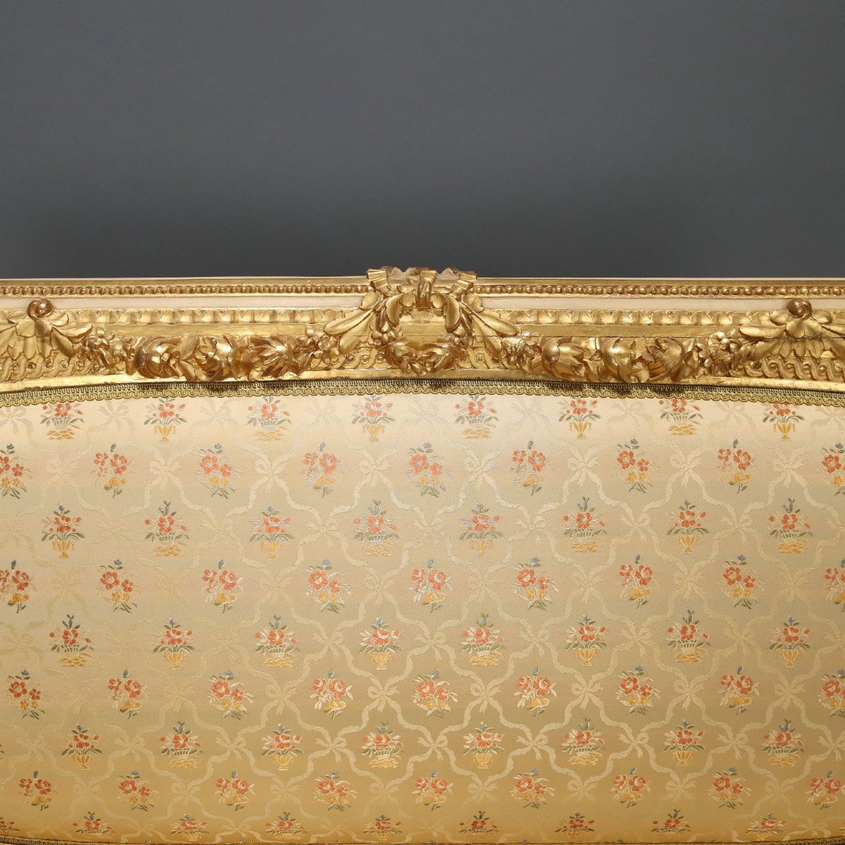 Canapé Ancien Style Néoclassique Bois Laqué Italie XIXe Siècle-photo-4