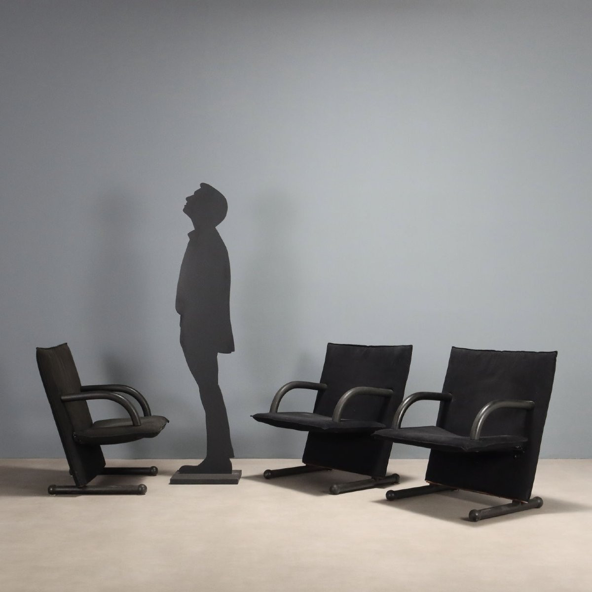 Fauteuils Artflex 'T Line' Design Burkhard Vogtherr Cuir Années 80-photo-2