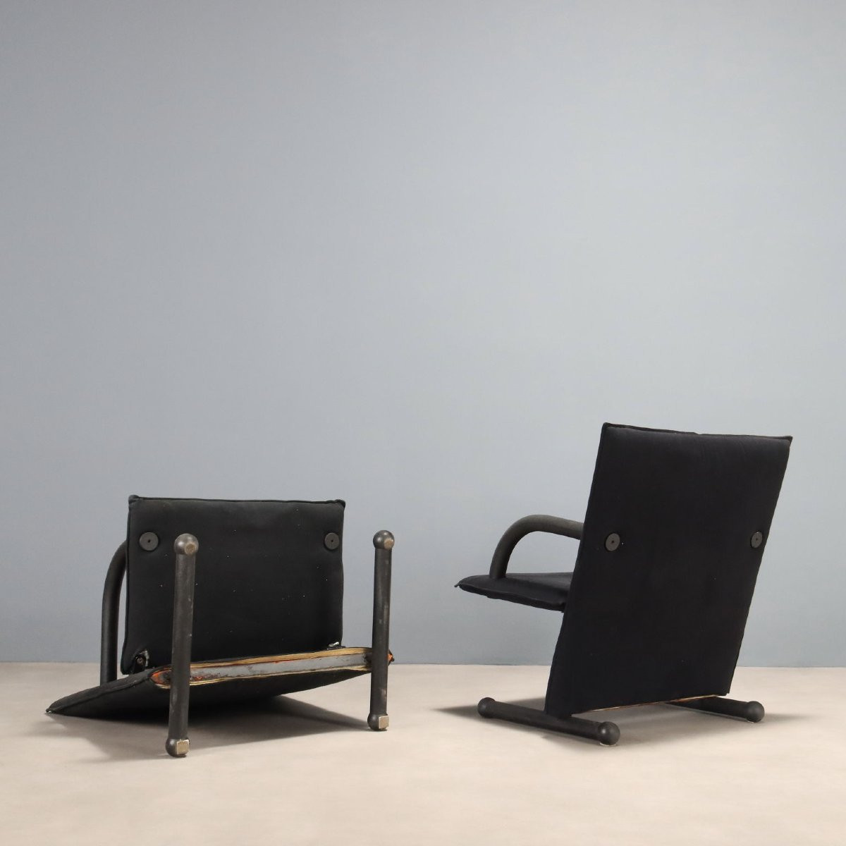 Fauteuils Artflex 'T Line' Design Burkhard Vogtherr Cuir Années 80-photo-4