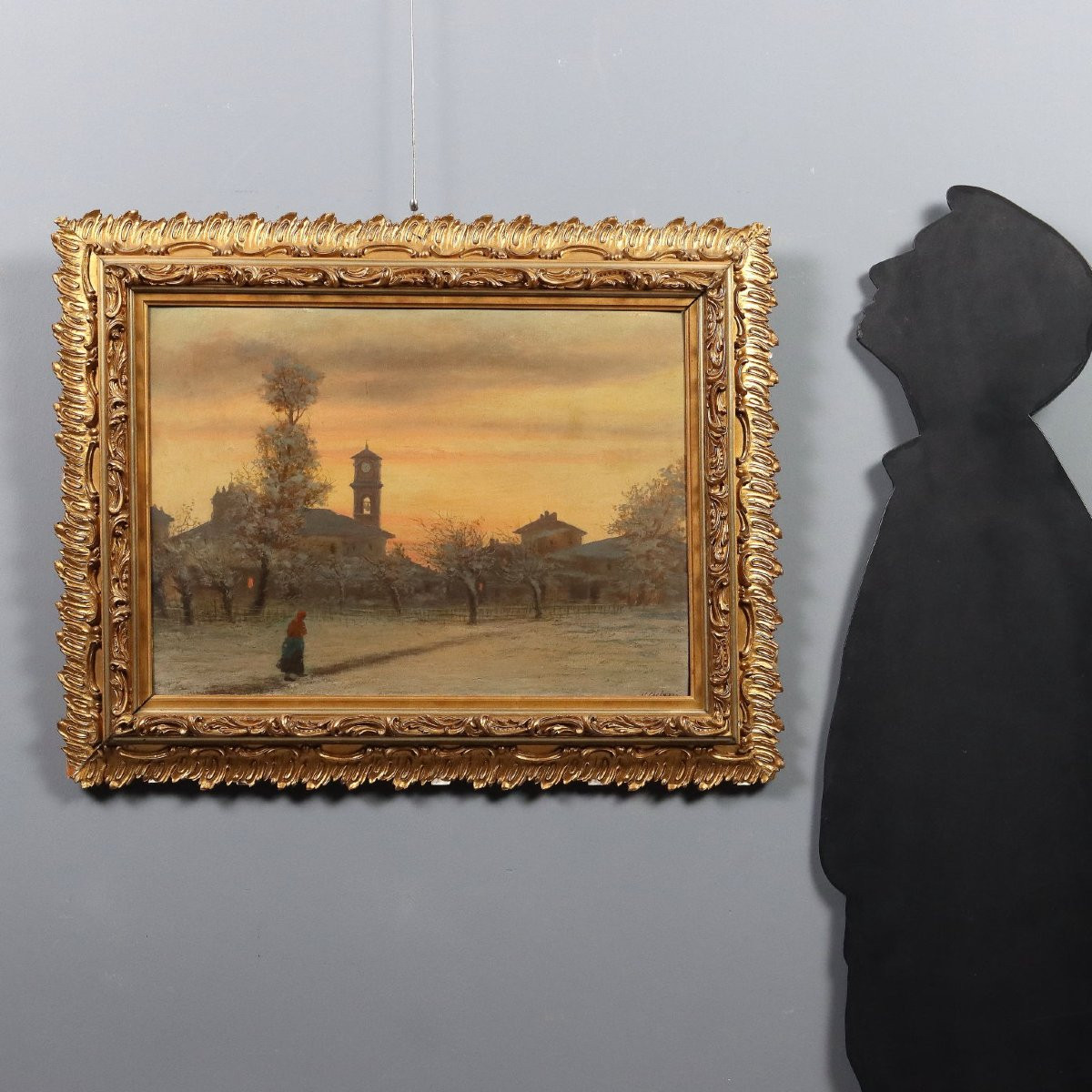 Tableau Moderne Signé Ugo Gheduzzi Vue du Pays Italie XXe Siècle-photo-2