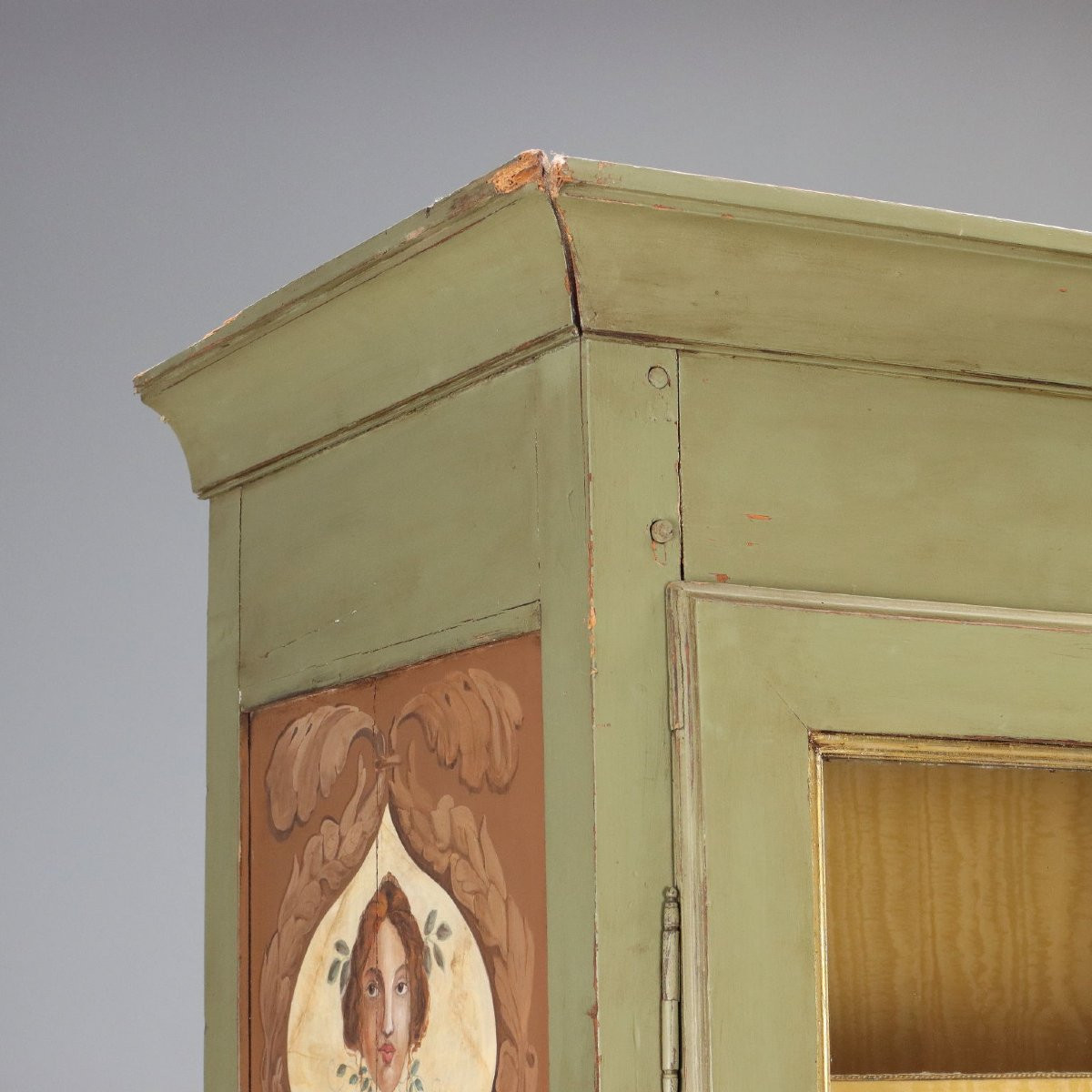 Armoire Directoire Ancienne Noyer Laqué Peinte Italie XIXe Siècle-photo-4