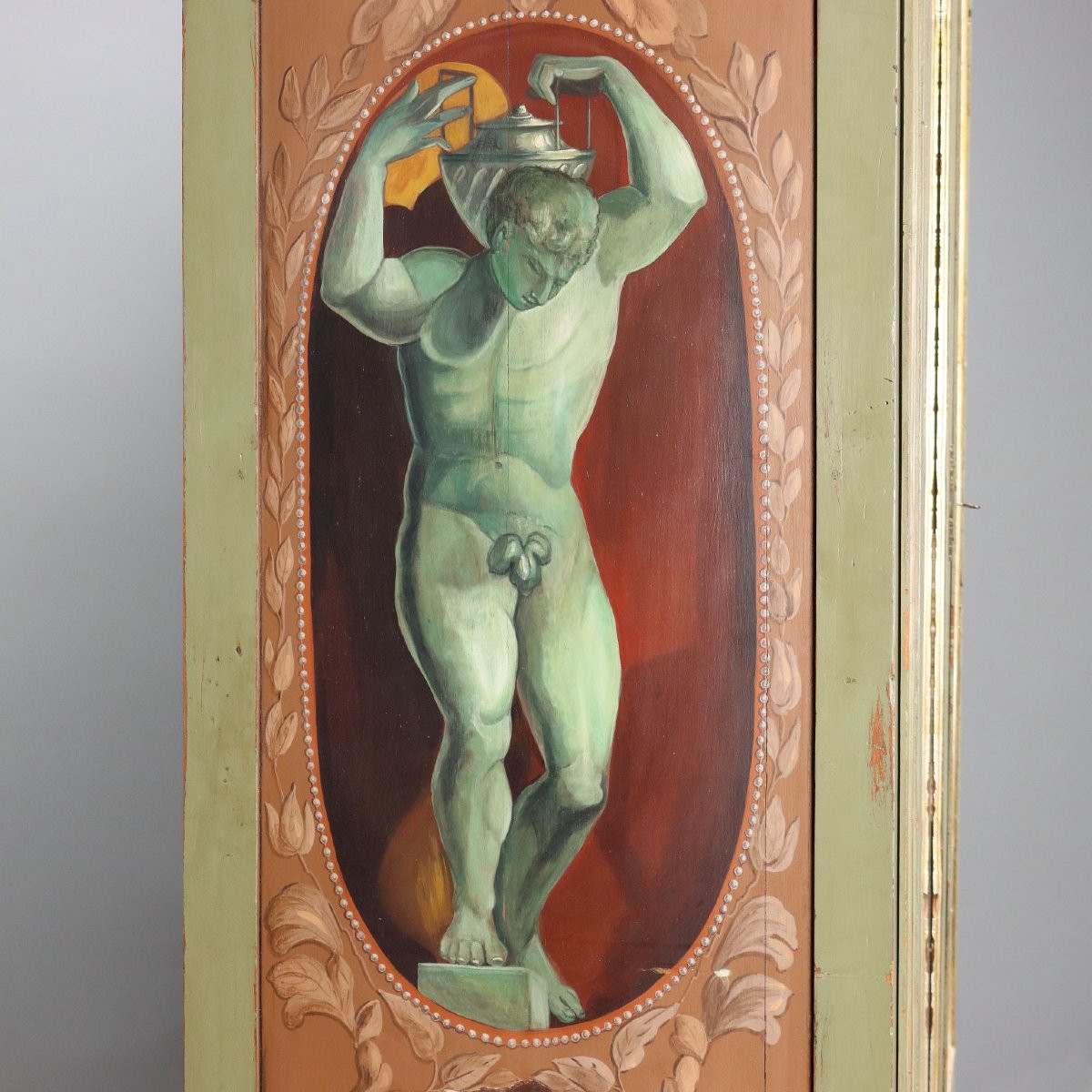 Armoire Directoire Ancienne Noyer Laqué Peinte Italie XIXe Siècle-photo-2