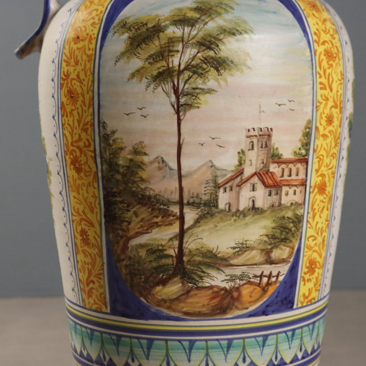 Large Majolica Amphora, Deruta Manufactory, Central Italy, 1960s–1970s-photo-3