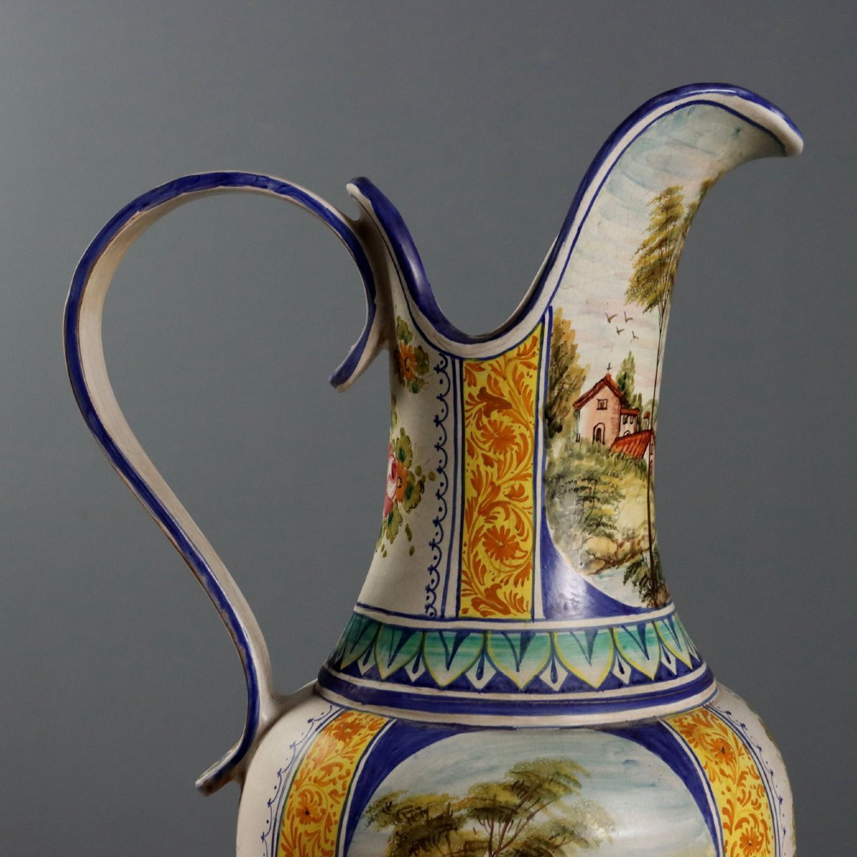 Large Majolica Amphora, Deruta Manufactory, Central Italy, 1960s–1970s-photo-4