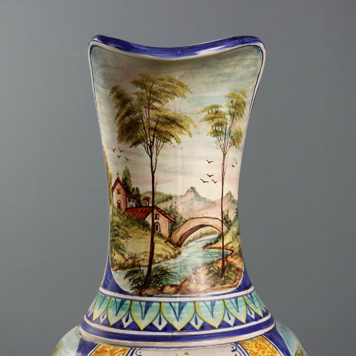 Large Majolica Amphora, Deruta Manufactory, Central Italy, 1960s–1970s-photo-2