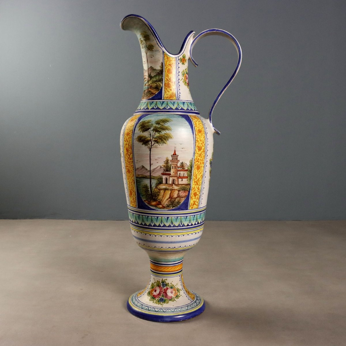 Large Majolica Amphora, Deruta Manufactory, Central Italy, 1960s–1970s-photo-4