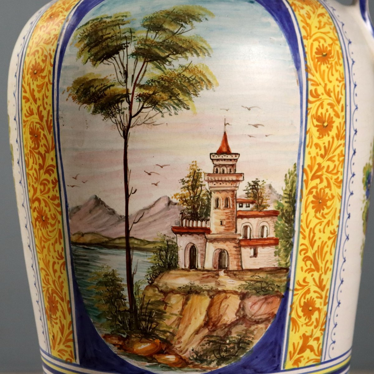 Large Majolica Amphora, Deruta Manufactory, Central Italy, 1960s–1970s-photo-5