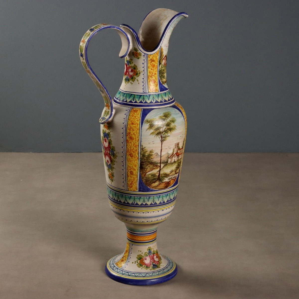 Large Majolica Amphora, Deruta Manufactory, Central Italy, 1960s–1970s