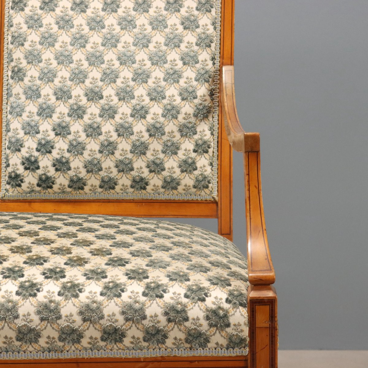 Canapé Victorien Ancien Acajou Tissu Royaume-Uni XIXe Siècle-photo-1