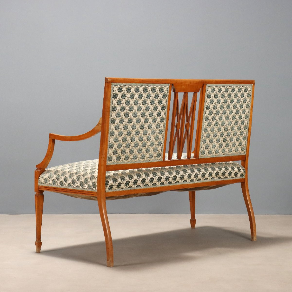 Canapé Victorien Ancien Acajou Tissu Royaume-Uni XIXe Siècle-photo-4