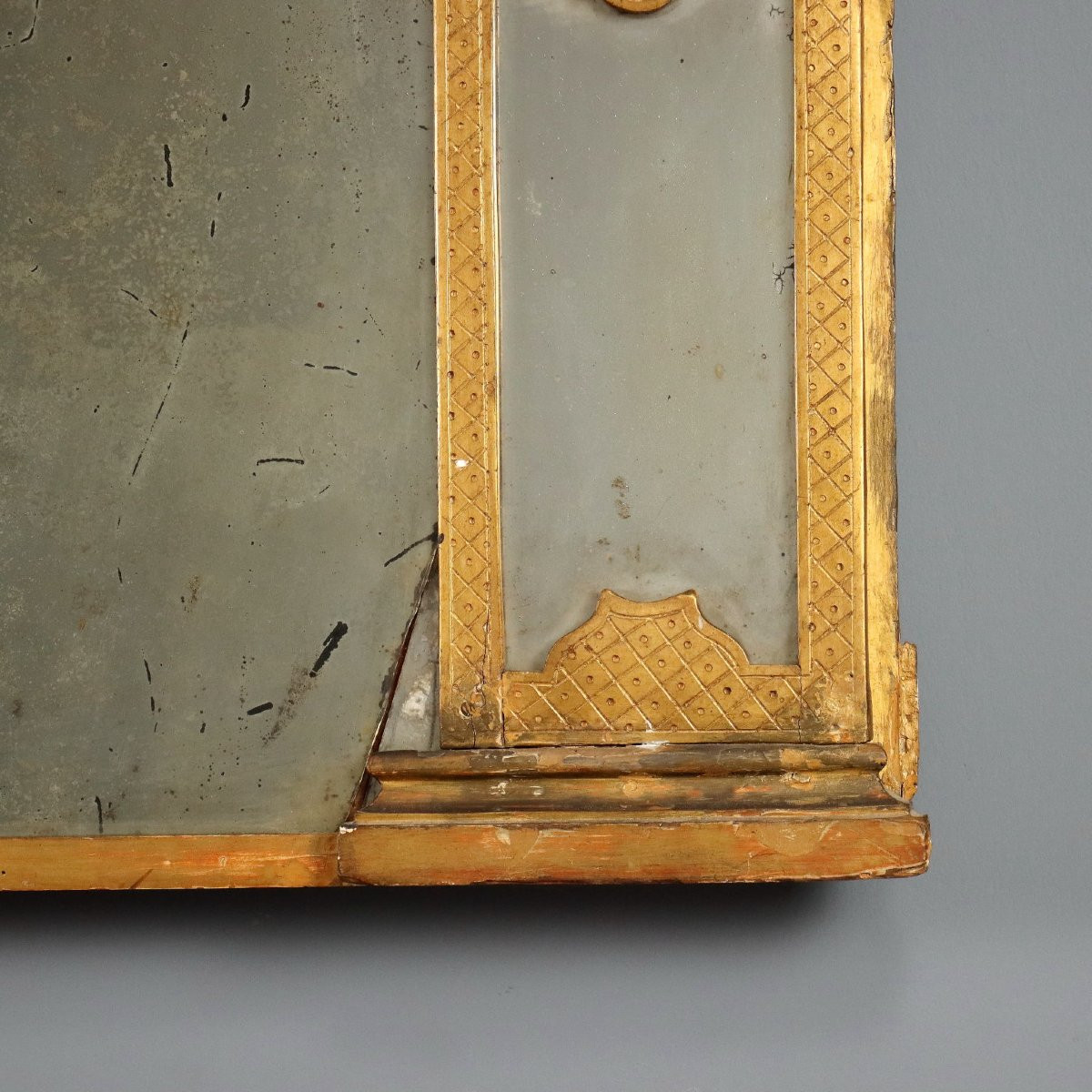 Miroirs de cheminée en bois sculpté et doré  Italie du XVIIIe siècle-photo-4