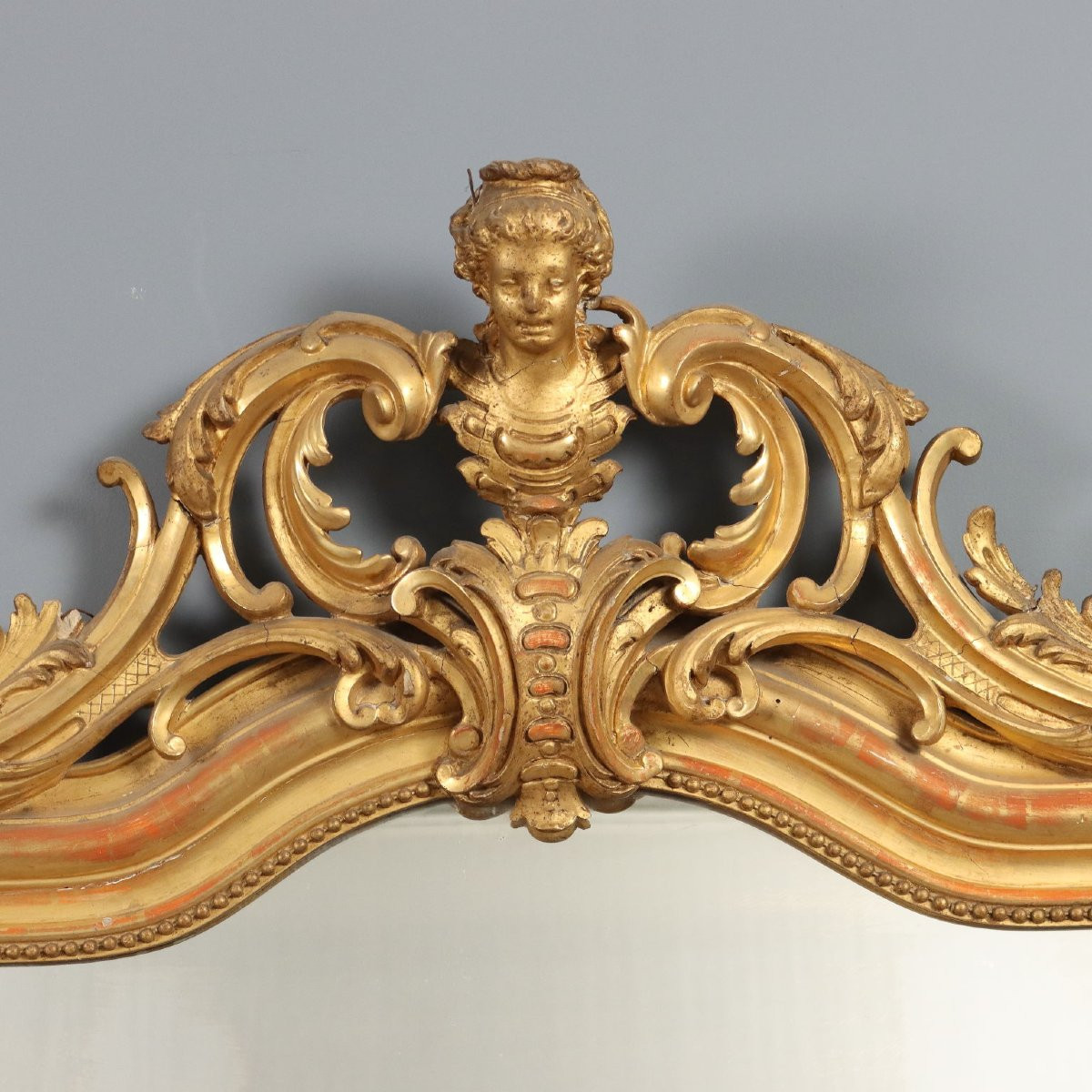Paire de miroirs sculptés et dorés France, milieu du XIXe siècle-photo-4