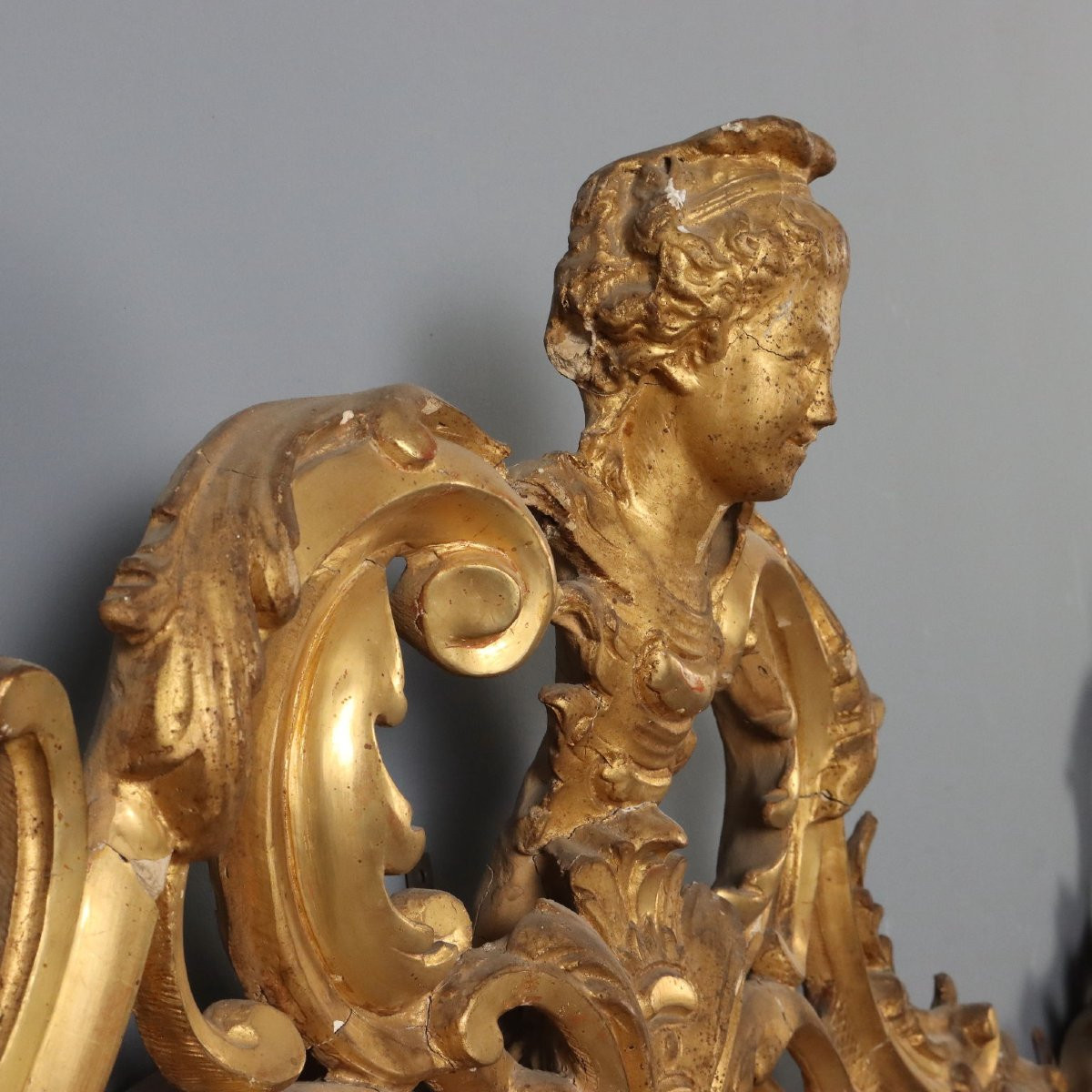 Paire de miroirs sculptés et dorés France, milieu du XIXe siècle-photo-1