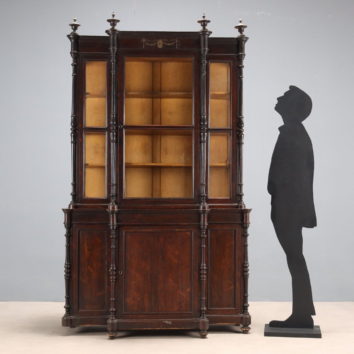 Rosewood Bookcase With Bois De Rose Inlays, Italy, Mid-19th Century-photo-2