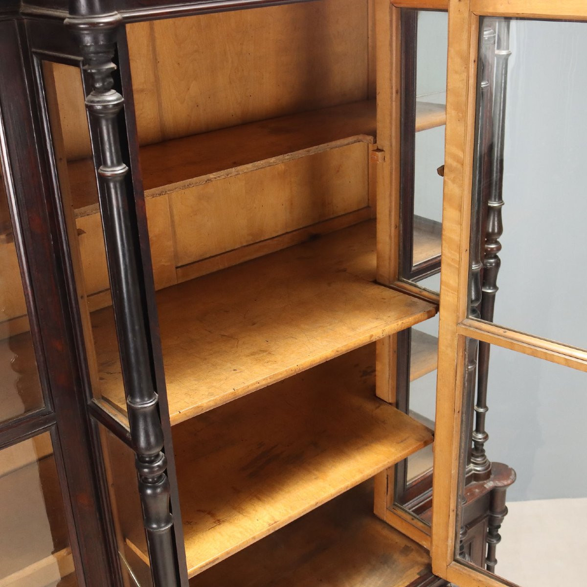 Rosewood Bookcase With Bois De Rose Inlays, Italy, Mid-19th Century-photo-4