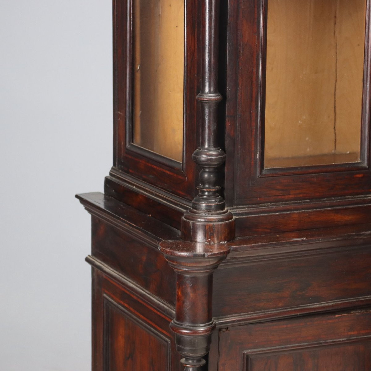 Rosewood Bookcase With Bois De Rose Inlays, Italy, Mid-19th Century-photo-3