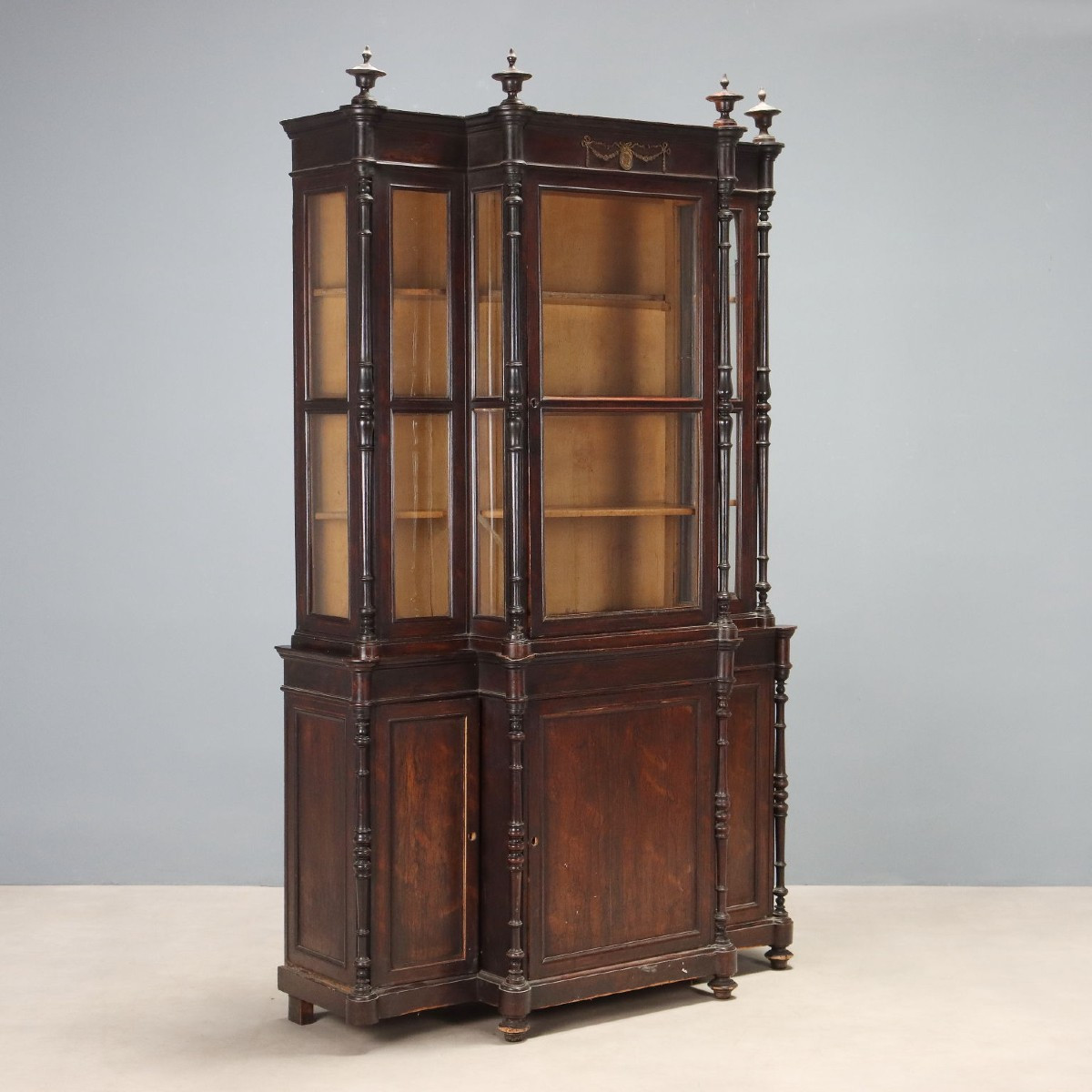 Rosewood Bookcase With Bois De Rose Inlays, Italy, Mid-19th Century