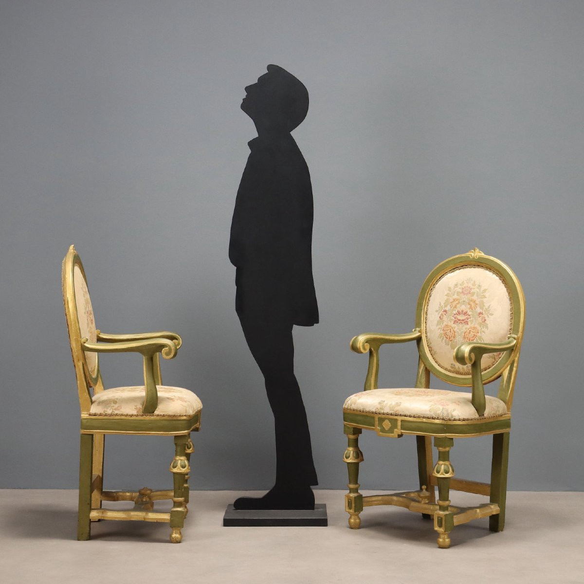 Set Of Ten Lacquered And Gilded Baroque Armchairs, 18th-century Italy-photo-2