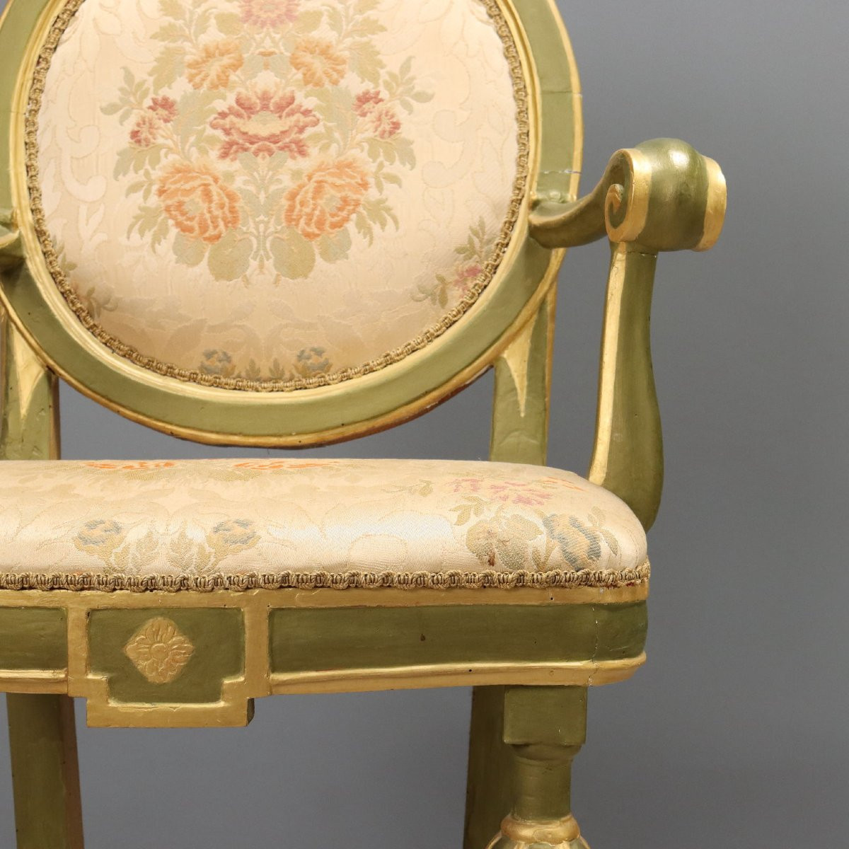 Set Of Ten Lacquered And Gilded Baroque Armchairs, 18th-century Italy-photo-3