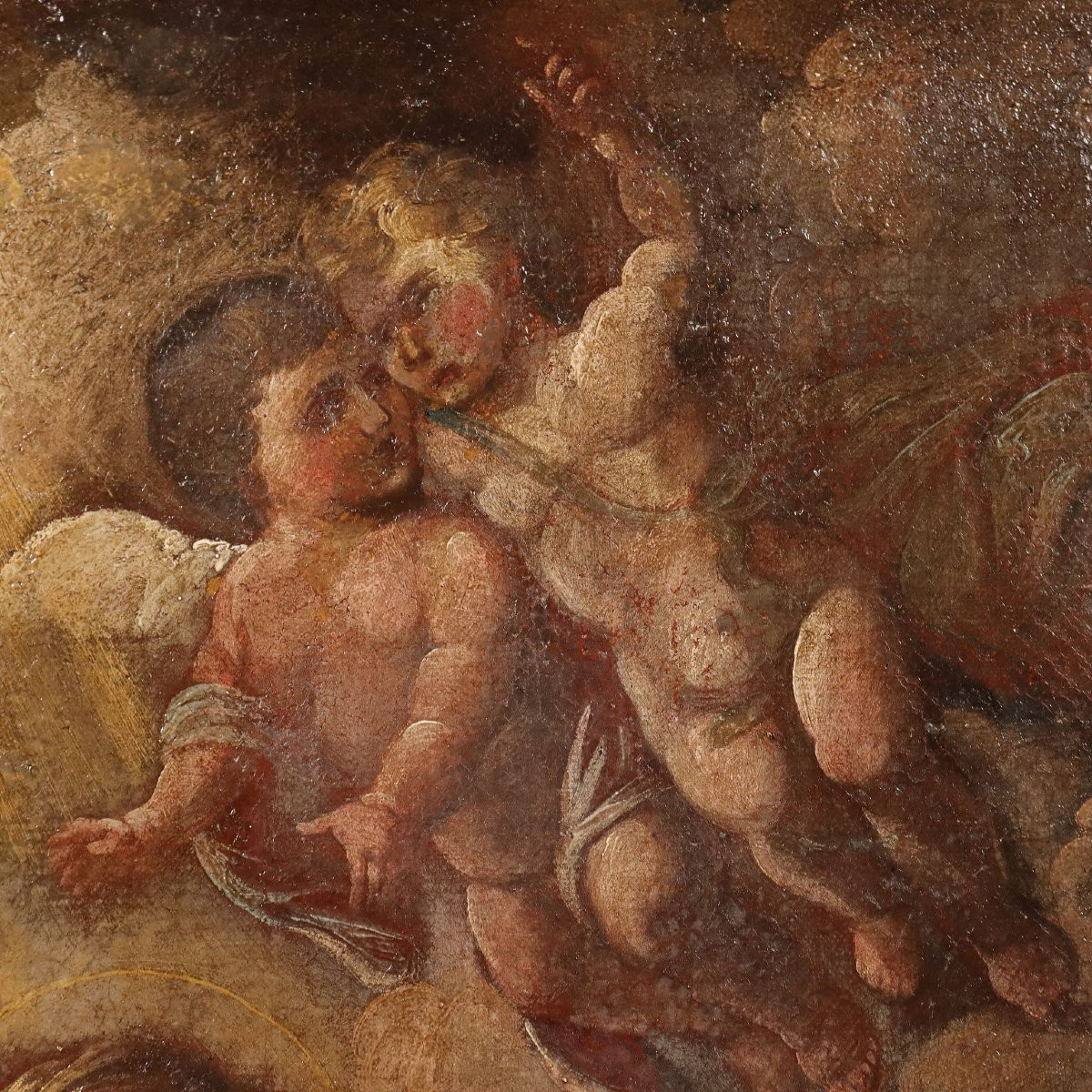 Tableau Ancien Adoration des Mages Huile sur Toile XVIIe Siècle-photo-3