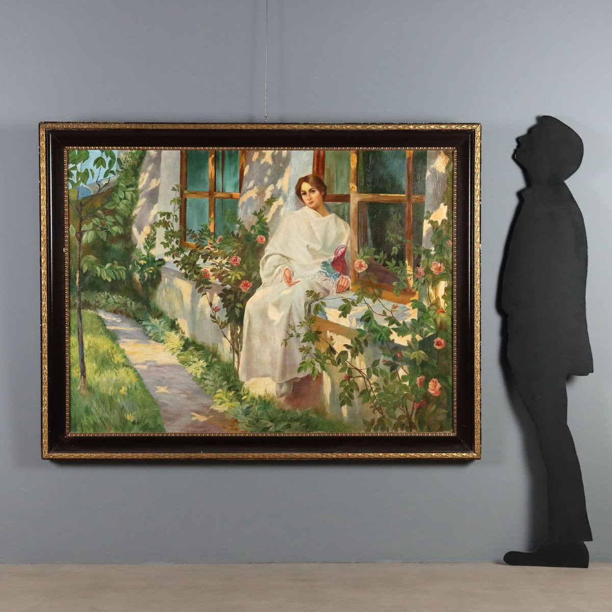 Tableau Ancien Copie Par Giovanni Giani 'Le Matin des Roses' XXe Siècle-photo-2