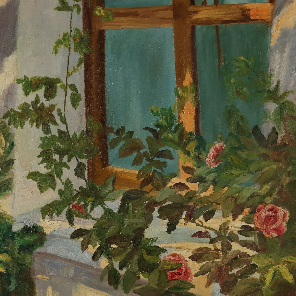 Tableau Ancien Copie Par Giovanni Giani 'Le Matin des Roses' XXe Siècle-photo-4