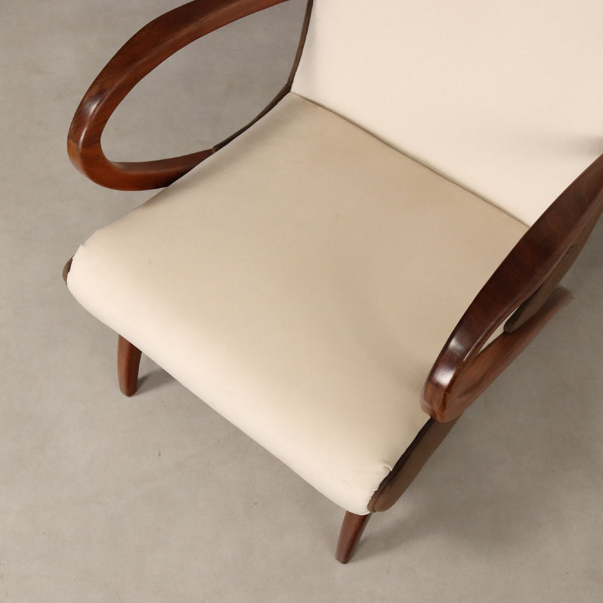 Vintage Armchairs Painted Beech Two-tone Fabric Design 1950s-photo-4