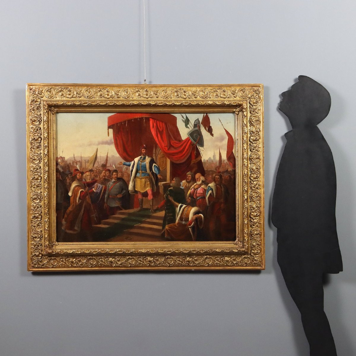 Tableau Ancien Sujét Historique Huile sur Toile Europe XIXe Siècle-photo-2