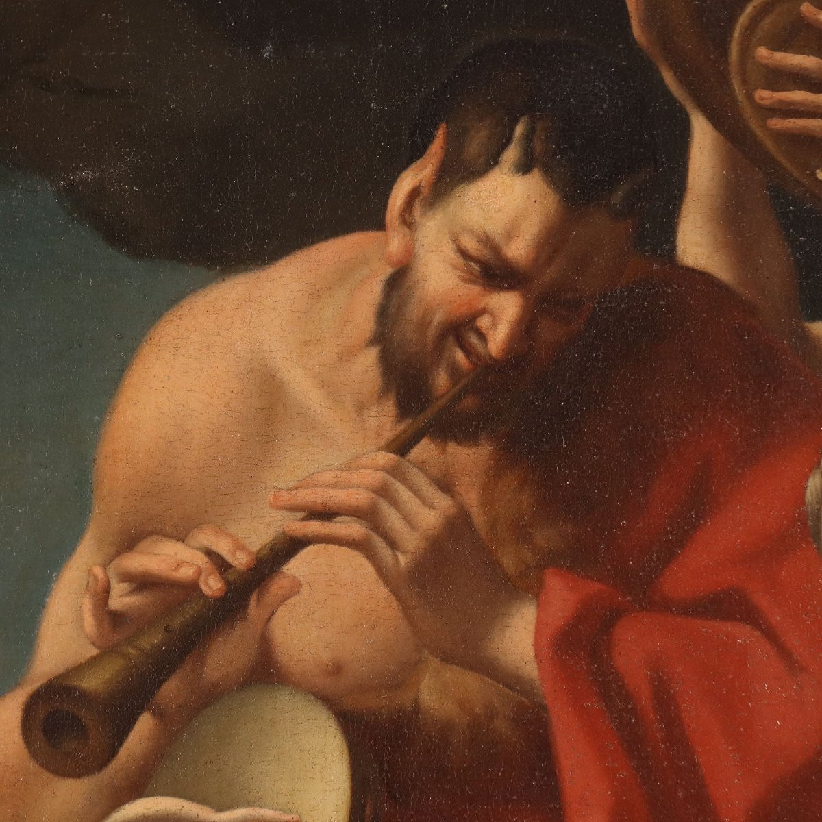 Anitique Painting The Childhood Of Jupiter Italy XVIII Century-photo-4