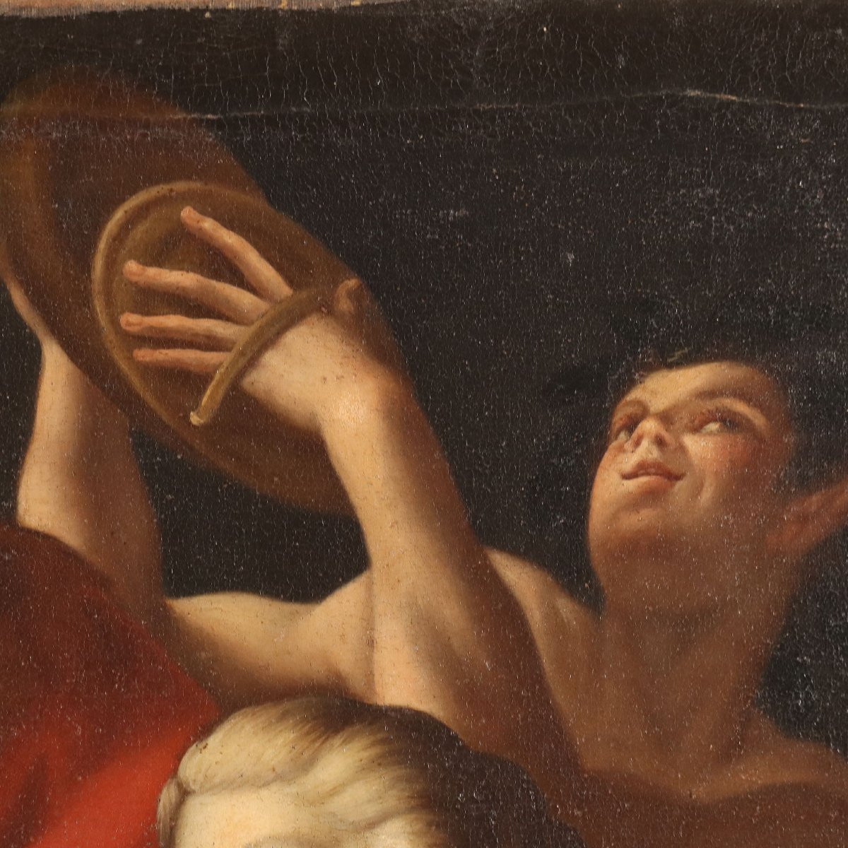 Anitique Painting The Childhood Of Jupiter Italy XVIII Century-photo-2