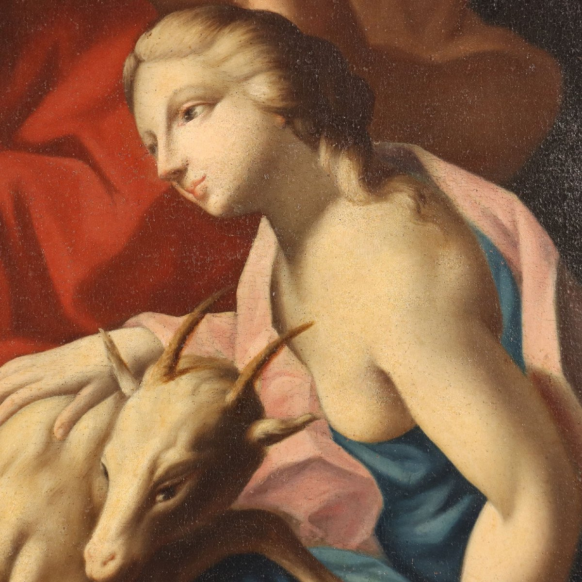 Anitique Painting The Childhood Of Jupiter Italy XVIII Century-photo-3