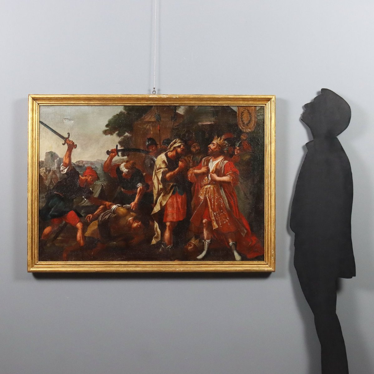 Tableau Ancien Scène de Demande de Grâce Huile sur Toile '600-photo-2
