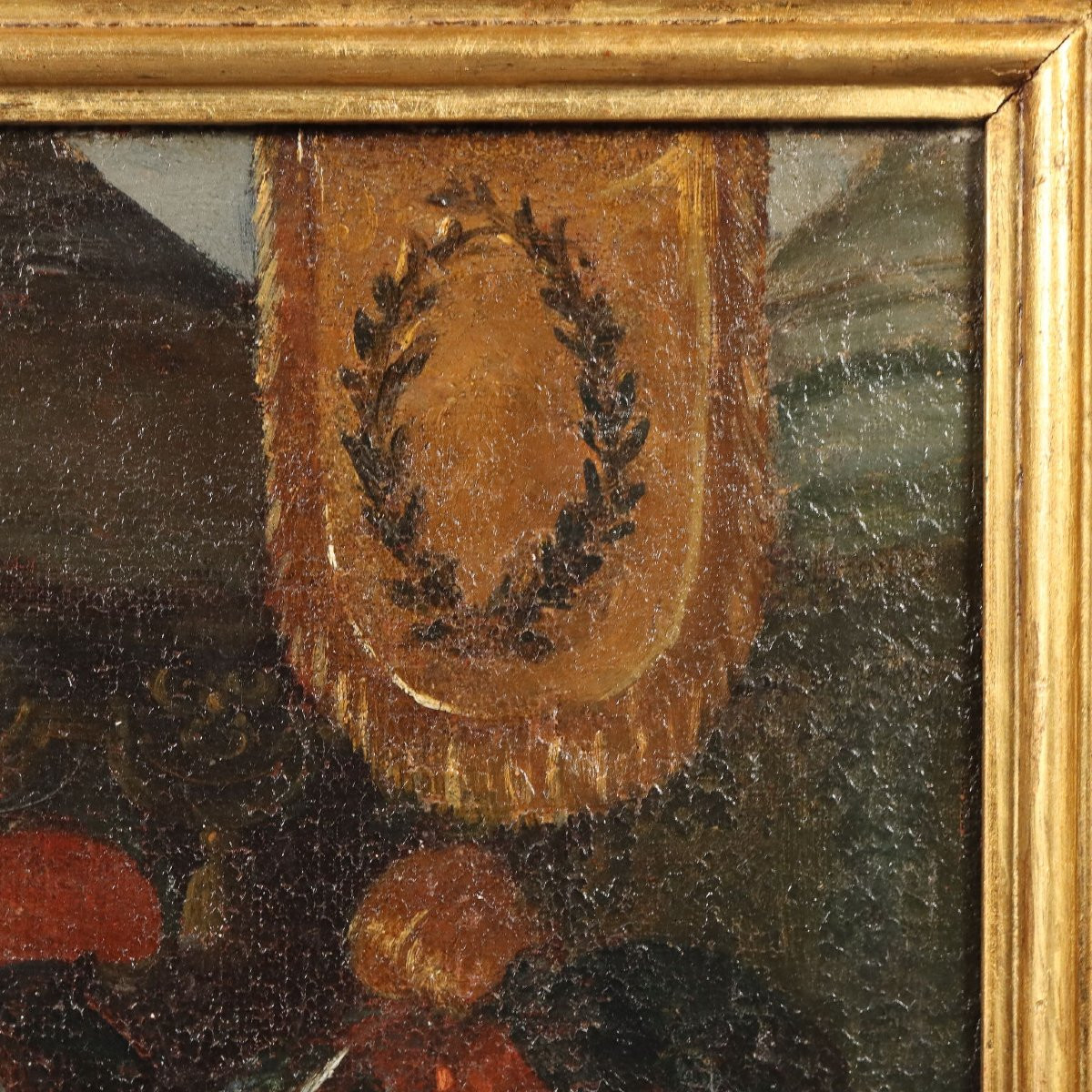 Tableau Ancien Scène de Demande de Grâce Huile sur Toile '600-photo-3