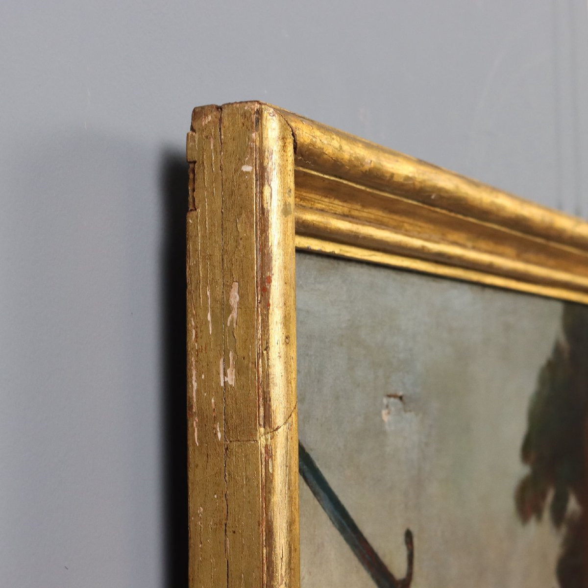 Tableau Ancien Scène de Demande de Grâce Huile sur Toile '600-photo-7