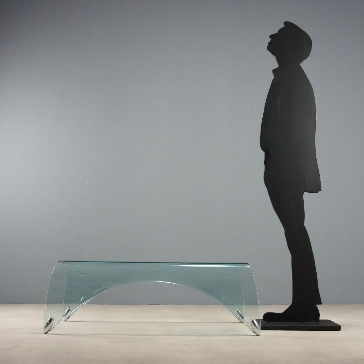 Table Basse 'Genio' Vintage Verre Design Massimo Iosa Ghini Années 1980-photo-2