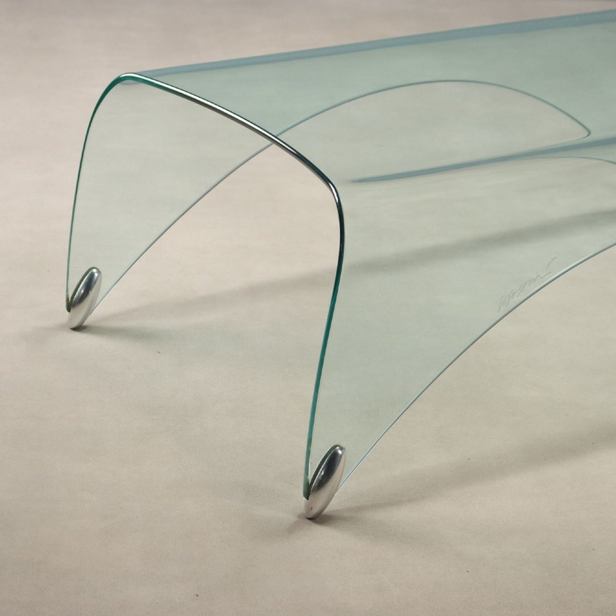 Table Basse 'Genio' Vintage Verre Design Massimo Iosa Ghini Années 1980-photo-3