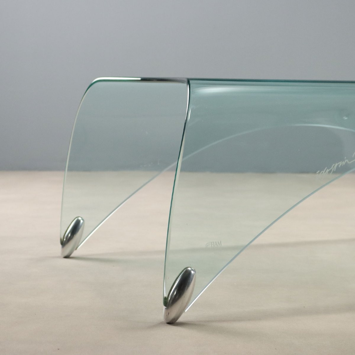 Table Basse 'Genio' Vintage Verre Design Massimo Iosa Ghini Années 1980-photo-4