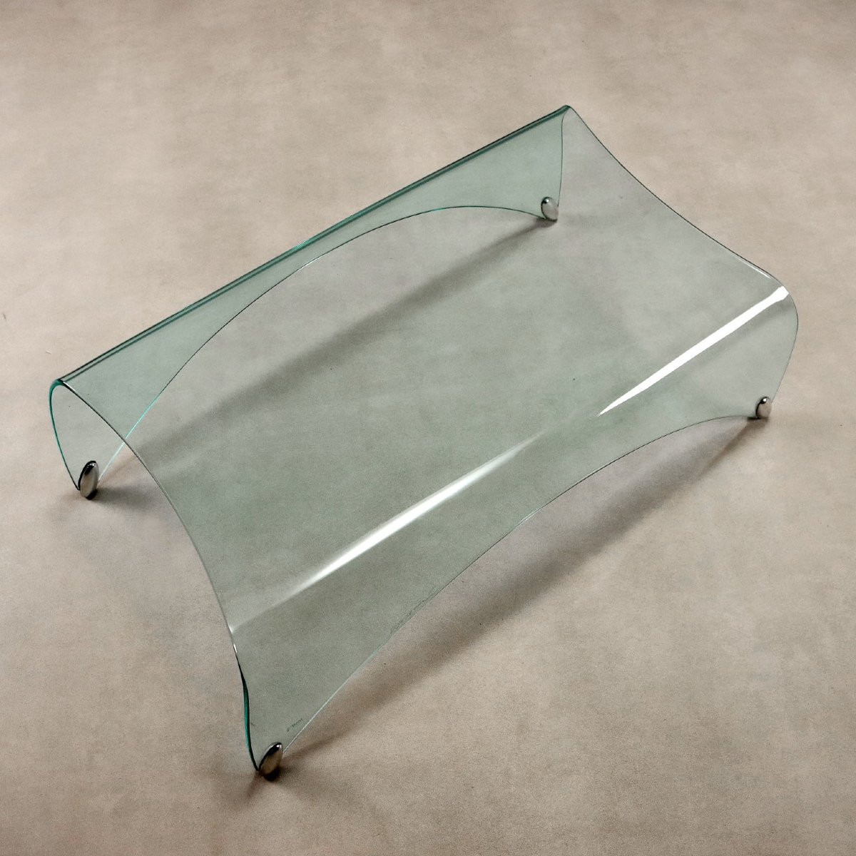 Table Basse 'Genio' Vintage Verre Design Massimo Iosa Ghini Années 1980-photo-3