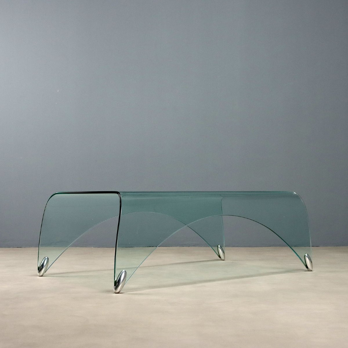 Table Basse 'Genio' Vintage Verre Design Massimo Iosa Ghini Années 1980-photo-4