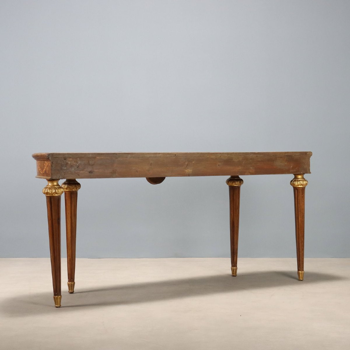 Early 20th-century Italian Walnut Console Table In The Neoclassical Style-photo-5